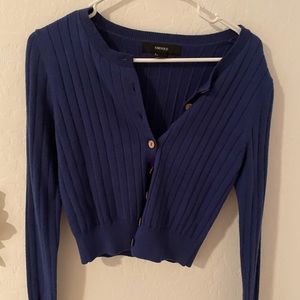 Forever 21 blue button up long sleeve